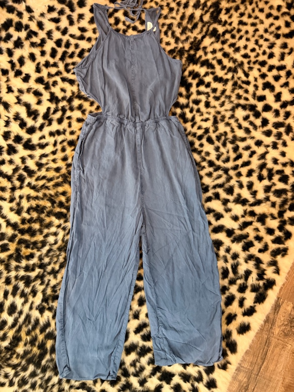 cloth & stone Sleeveless Halter Jumpsuit in Slate Blue